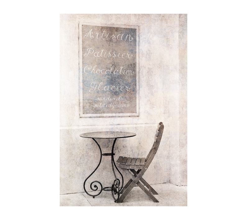 Provence Cafe Table And Chair French Artisan Bakery Kitchen Decor Gift For Baker