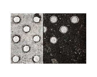 Polka Dots on a Paris Street, Geometric Pattern, Black and White, Circles