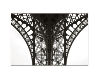 Eiffel Tower Photo, Paris France, Black and White, Abstract Photography, Gift for Architect