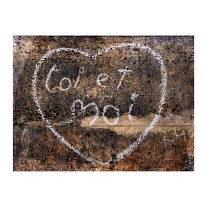 Paris Heart Photo, First Anniversary Gift, Paris is for Lovers, Valentine I Love You, Street Art image 1