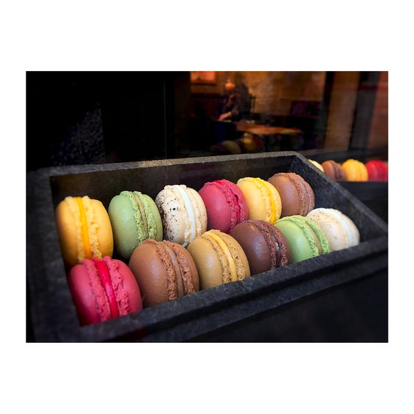 Macarons Photo, Paris Cookies, Food Art, Gift for Chef, Kitchen Art, Colorful