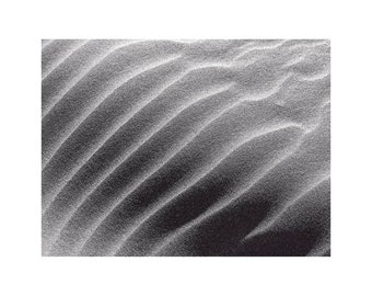 Black and White Beach Photo, Sand Dunes, Quiet Art, Nature Photography