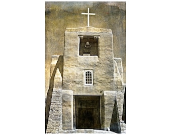 Oldest Church Photo, Textural Goldtone, Santa Fe, San Miguel Mission, Architecture Photo, Church Art