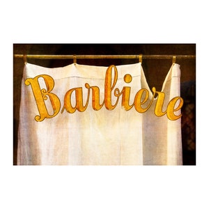 Barber Shop Sign Photo, Tuscany, Italy, Gold Lettering, Travel Photography image 1