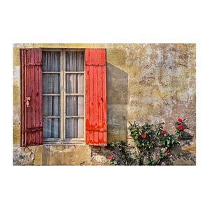 Romantic French Window, Climbing Red Roses, Anniversary Gift