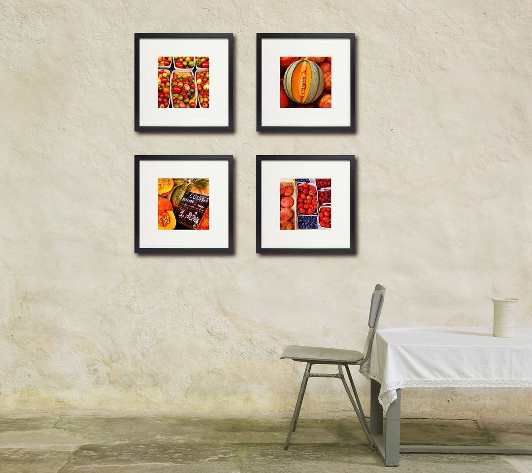 food photography canvas print: kitchen & restaurant... Food Photography Set of Four, Restaurant Art, Kitchen Art, French ...