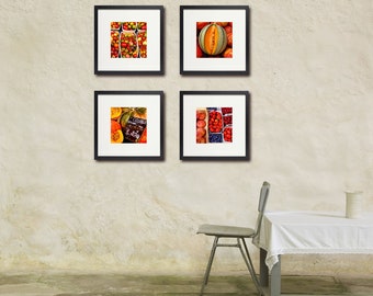 Food Photography Set of Four, Restaurant Art, Kitchen Art, French Market