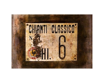 Chianti Barrel Label Photo, Black Rooster, Chianti Wine, Home Bar Art, Restaurant Art, Wine Cellar, Signage Photo
