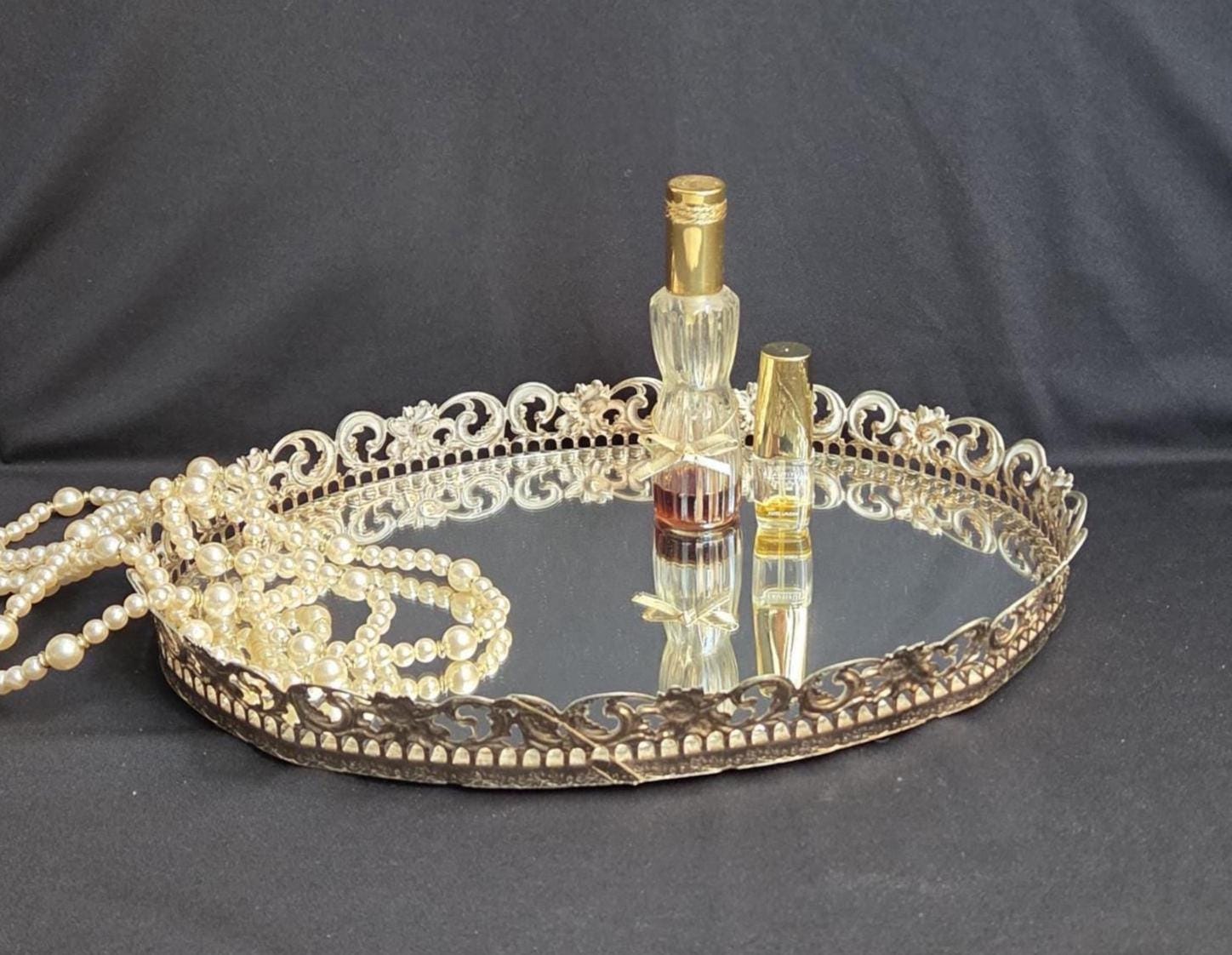 Vintage Gold Tray Mirror - Etsy