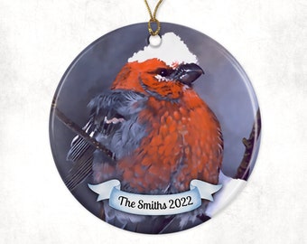 Personalized Grumpy Bird Porcelain Ornament, Bird Lover Gifts, Christmas Ornaments, Cottage Core, Farmhouse Decor, Rustic Cabin Decor