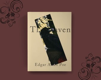 The Raven Printable Bookmark, Fantasy Art Bookmark, Edgar Allen Poe, Book Lover Gift, Horror Genre, Dark Fantasy Bookmark