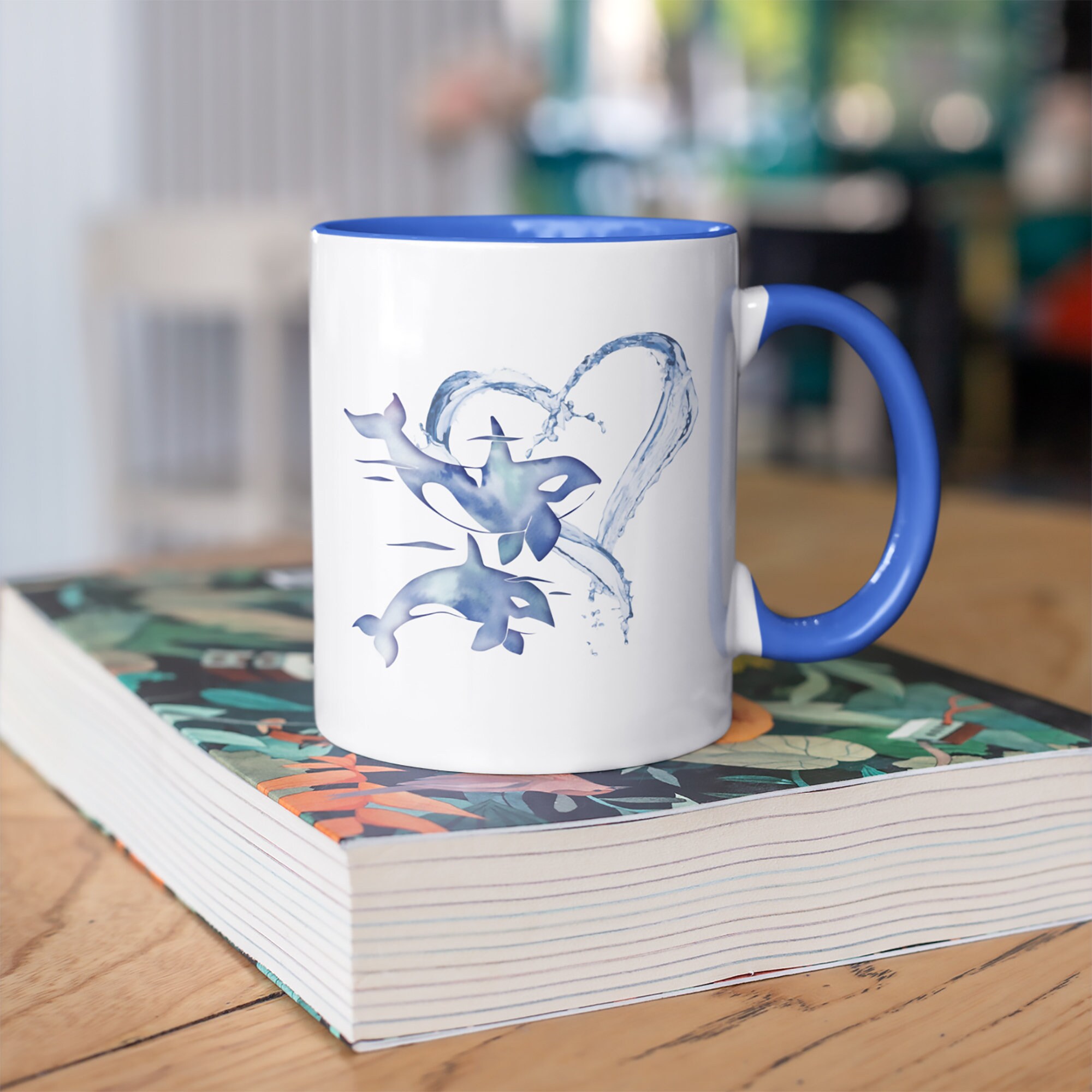 I Love Orca Whales Accent Mugs Orca Whale Mug Killer Whale Etsy