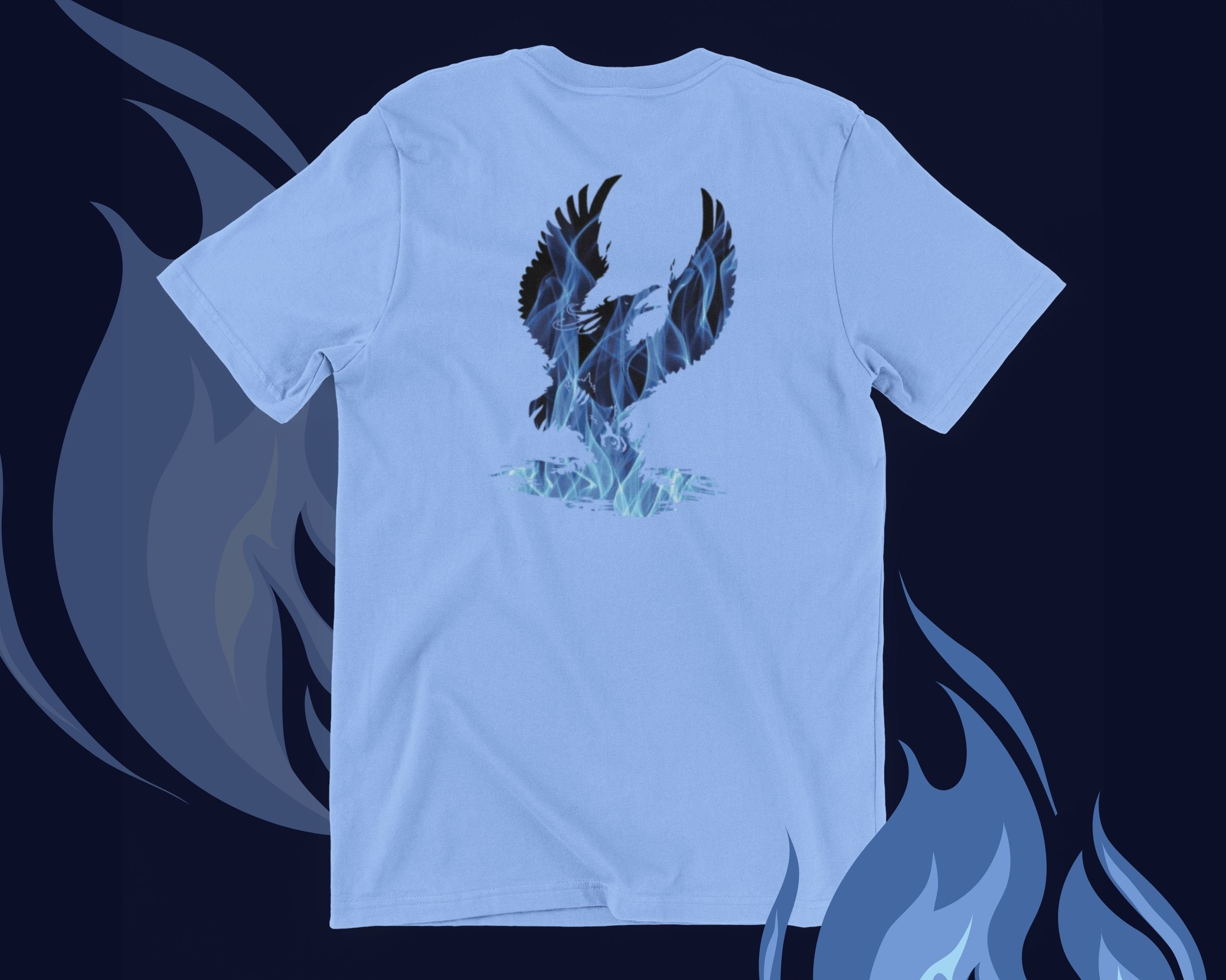 Phoenix T Shirt Blue Fire Phoenix Rising Art Fire Bird Etsy
