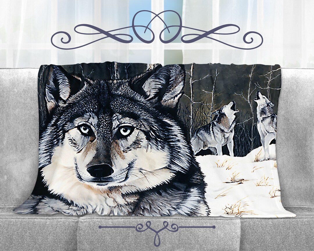 Wolves Throw Blanket Wolves Blanket Wolf Throw Blanket Etsy