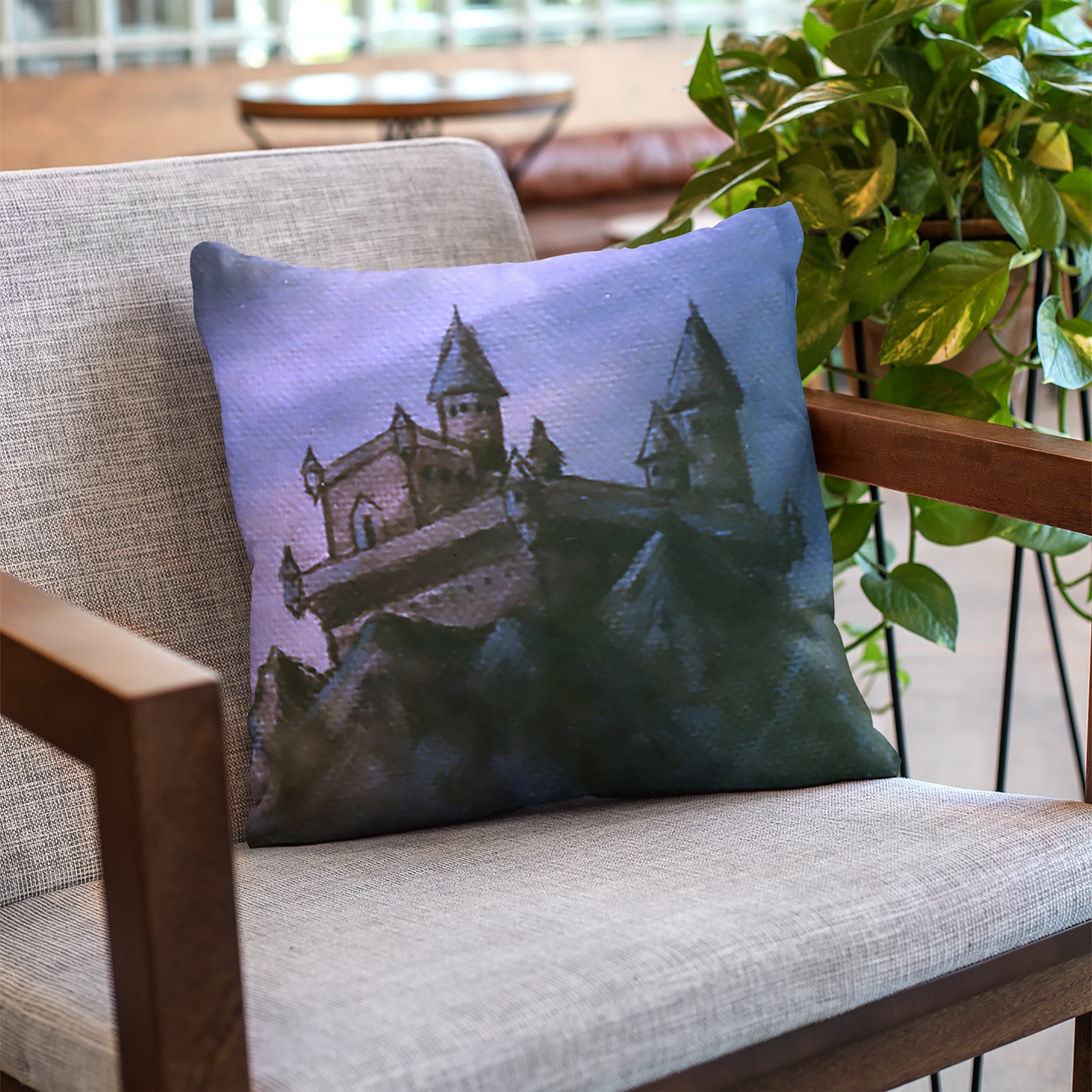 Castle Throw Pillows Medieval Pillow Fantasy Art Decorative Etsy