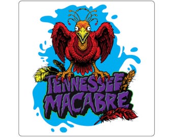 Tennessee Macabre l'illustration de la griffe géante Sticker Carré | Sticker logo horreur