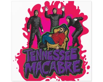 Tennessee Macabre Dead John Sticker | Art de groupe d'horreur carré intérieur extérieur