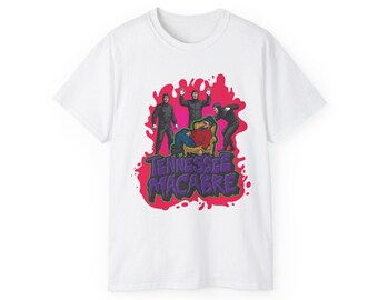 T-shirt Tennessee Macabre Dead John | Chemise graphique Horror Alien, design rétro aux éclaboussures