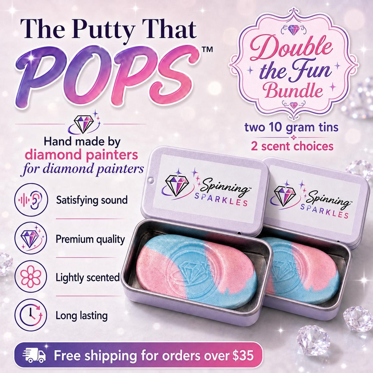 Diamond Painting Putty | Premium Scented Putty for Diamond Painting Pens | Wax Alternative | 2-Pack | Pick Any 2 Scents | 20g Bundle