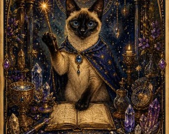 Custom Pet Portrait Tarot Card - Personalized Dog or Cat Tarot Art - Mystical Pet Art - Digital Pet Print Gift