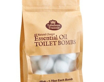 Toilet Cleaner Bombs | 15 Pack | Original Scent | All-Natural Deodorizing Cleansing Magic by Fabulous Frannie