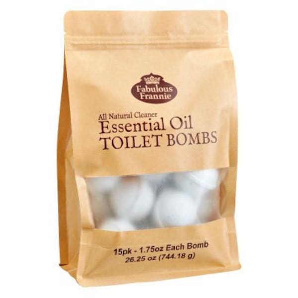 Toilet Cleaner Bombs | 15 Pack | Original Scent | All-Natural Deodorizing Cleansing Magic by Fabulous Frannie