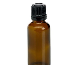 30ml (1oz) Amber Glass Essential Oil Bottle w/Euro Dropper Cap 200pk Empty Fabulous Frannie