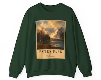 Bluza Vintage Estes Park Colorado | Bluza z okrągłym dekoltem Mountain Landscape | Bluza Albert Bierstadt Nature | Prezent Colorado