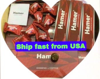 1 kleine Box (8 Stück) HAMER Hardd Kaffee Bonbons USA Naschwerk 8Stk