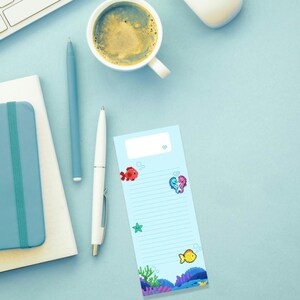 Pixel Fish Memo Pad | Kawaii Gaming Printable Notepad | Retro Ocean Stationery
