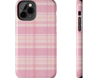 Handyhülle rosa kariert | Pastell Karo Muster, iPhone Samsung