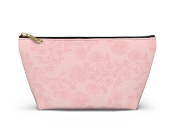 Pink Floral Makeup Bag