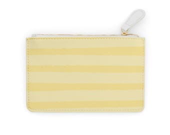 Gelb Gestreifte Mini Clutch Tasche | Tier Print Zip Beutel