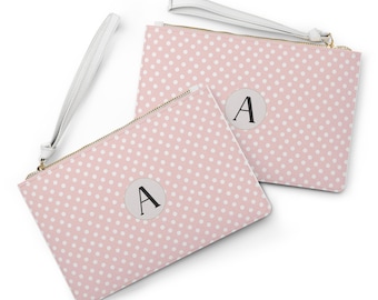 Aangepaste roze polkadot-clutch