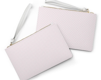 Rosa Micro Muster Clutch Tasche | Kleine Armband, Pastell Polka Floral