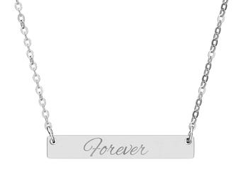 Op maat gegraveerde rekstokketting | Gepersonaliseerde naamplaat | Jubileumcadeau | Cadeau voor haar | Huwelijkscadeau