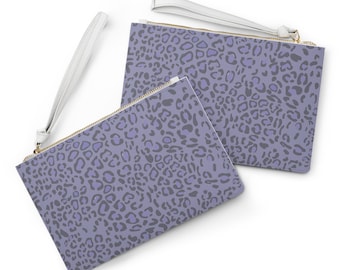 Lavendel Leopard Print Clutch Tasche | Lila Animal Print Armband aus Baumwolle