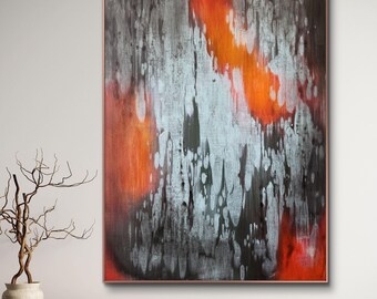 Cuadro abstracto original en acrílico sobre lienzo – Arte mural contemporáneo moderno (100 x 70 cm)