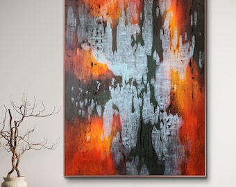 Cuadro abstracto original en acrílico sobre lienzo – Arte mural contemporáneo moderno (100 x 70 cm)