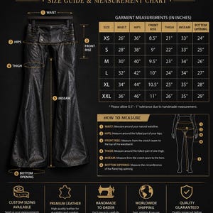 Women's Gothic Leather Flared Pants | Y2K Bell Bottom Trousers | High Waist Wide Leg Black Fashion Pants image 5