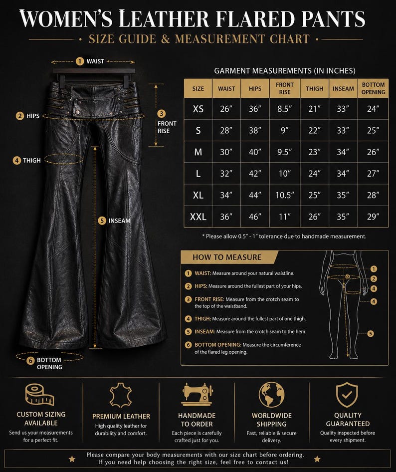 Women's Gothic Leather Flared Pants | Y2K Bell Bottom Trousers | High Waist Wide Leg Black Fashion Pants image 5