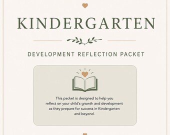 Vorschul- und Kindergartenreife | Arbeitsbuch zur Reflexion über die Entwicklung des Kindes | Druckbares PDF