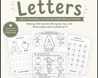 Buchstaben lernen A–Z | Arbeitsblätter zur Alphabetisierung & Anfangslaute | Vorschule und Kindergarten zum Ausdrucken