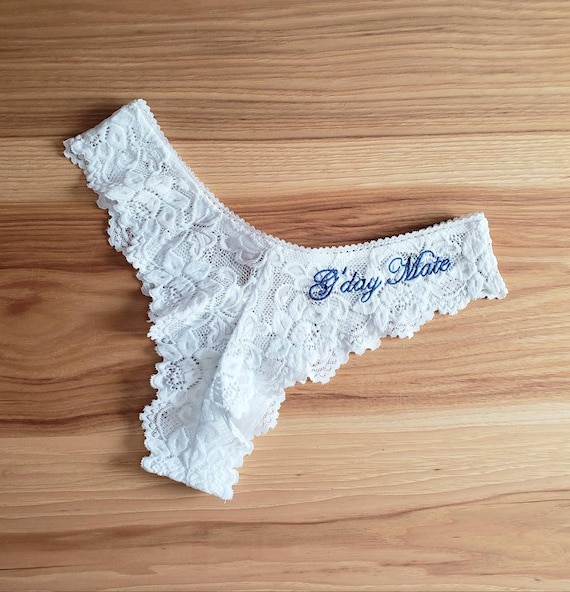  I Do! Darling Lace Bridal Thong - Light Aqua Rhinestone  Something Blue Lingerie Wedding Gift for the Bride : Clothing, Shoes &  Jewelry