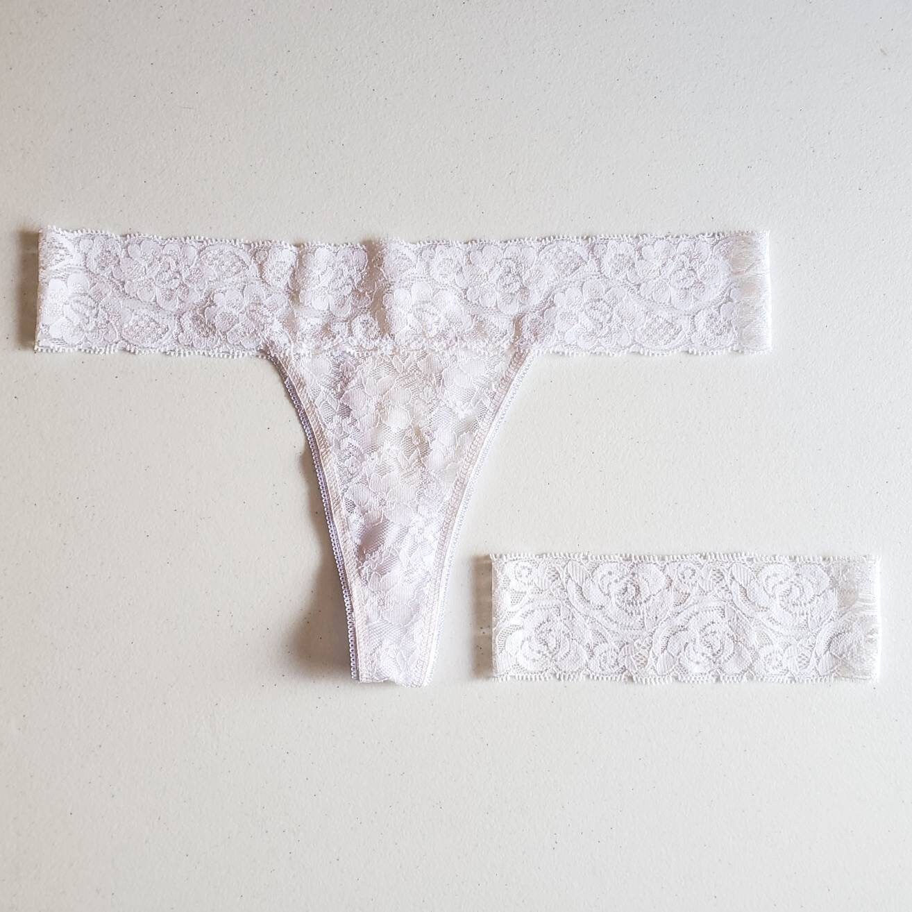 Sheer Lace Thong w Garter Set Ivory White or Light Blue | Etsy