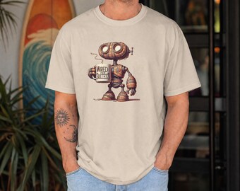 Retro Robot Motivational Pun Graphic Tee, Gift for Techies, Gift for Dad, For Graduation, For Entrepreneurs, Unisex t-shirt for Men or Women
