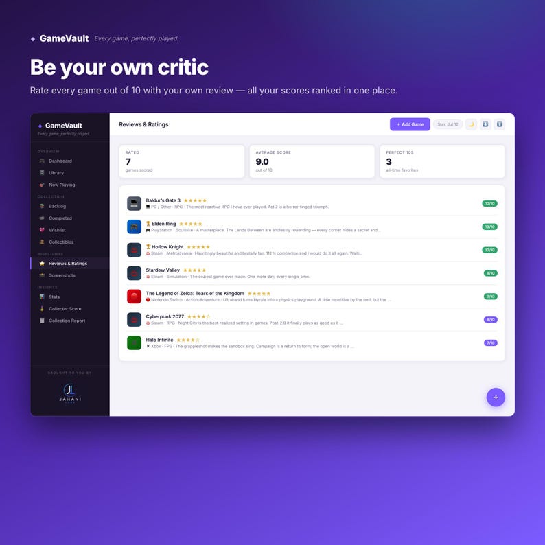 Interactive Game Library Tracker | HTML Game Backlog Organizer (Digital Download) image 9
