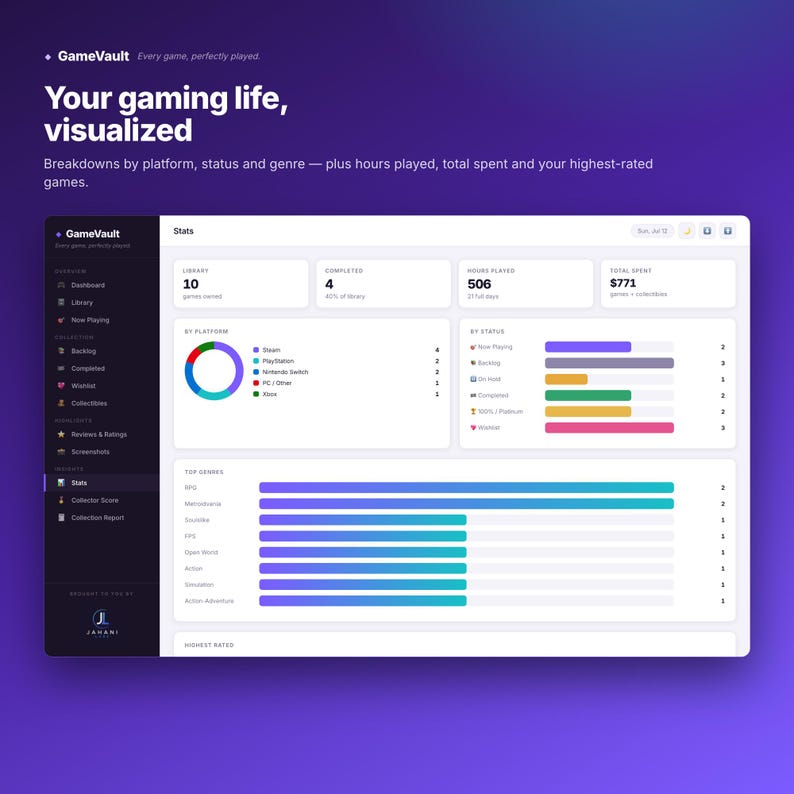 Interactive Game Library Tracker | HTML Game Backlog Organizer (Digital Download) image 6