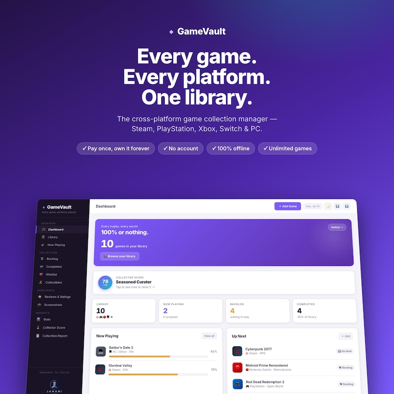 Interactive Game Library Tracker | HTML Game Backlog Organizer (Digital Download) image 2