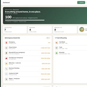 New Home Neighborhood Organizer | Local Contacts, Utilities & Community Dashboard | Interactive HTML Homeowner Guide | Digital Download